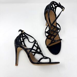 Tory Burch Amalie Black Cage Straps High Heels